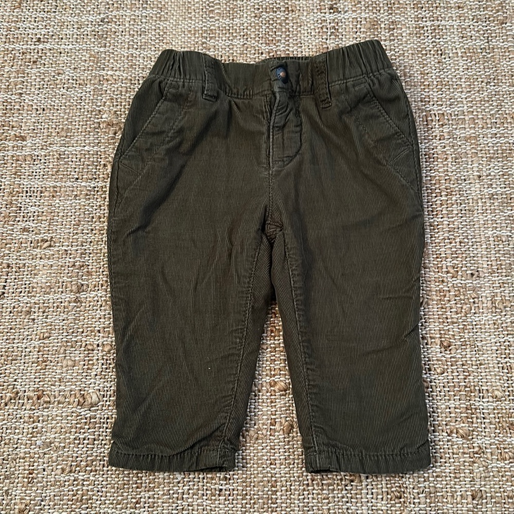 Baby Gap Olive Green Lined Corduroy Pants 6-12 Months
